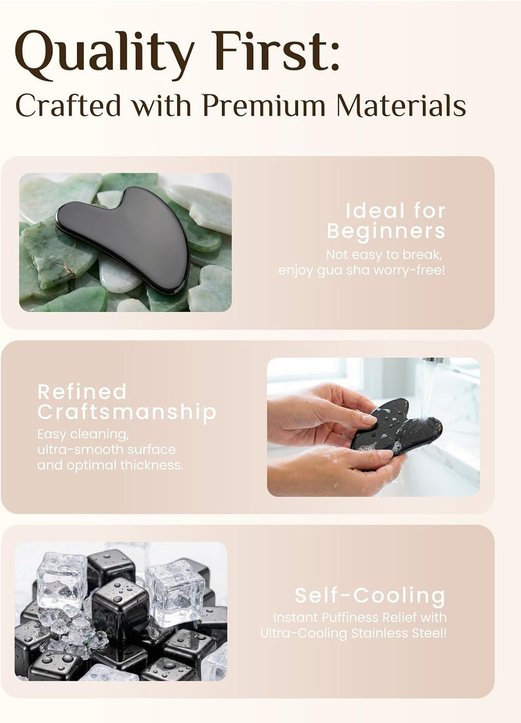 Rena Chris Gua Sha Facial Tools, Stainless Steel Guasha, Manual Back Massagers, Manual Massage Sticks for Jawline Sculpting and Puffiness Reducing, Facial and Body Massage Tool, Skin-Care Tool(Silver)