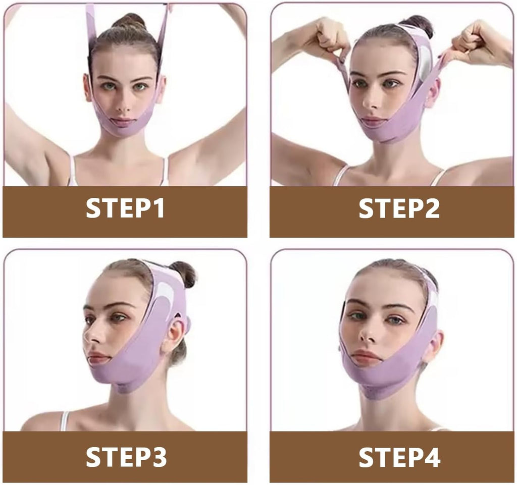 Chin Strap Face Lift Band Tape for Sleeping Double Chin Reducer Jawline Lifting Device V Line Mask for Skincare Routine Jawline Shaper Firming for Women and Men