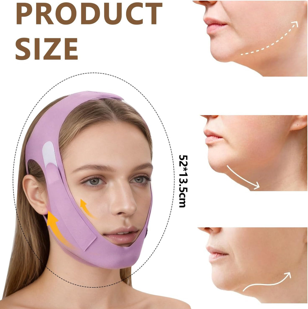 Chin Strap Face Lift Band Tape for Sleeping Double Chin Reducer Jawline Lifting Device V Line Mask for Skincare Routine Jawline Shaper Firming for Women and Men